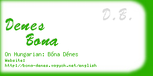 denes bona business card